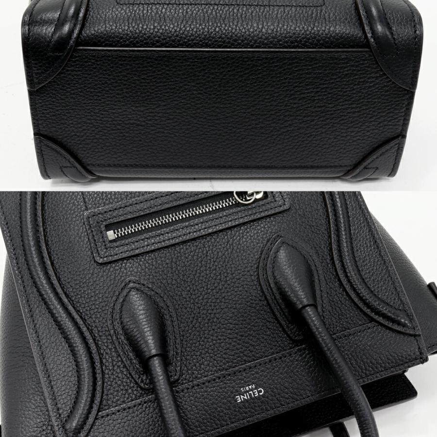 CELINE（セリーヌ） ラゲージ ナノショッパー ドラムドカーフスキン 黒
