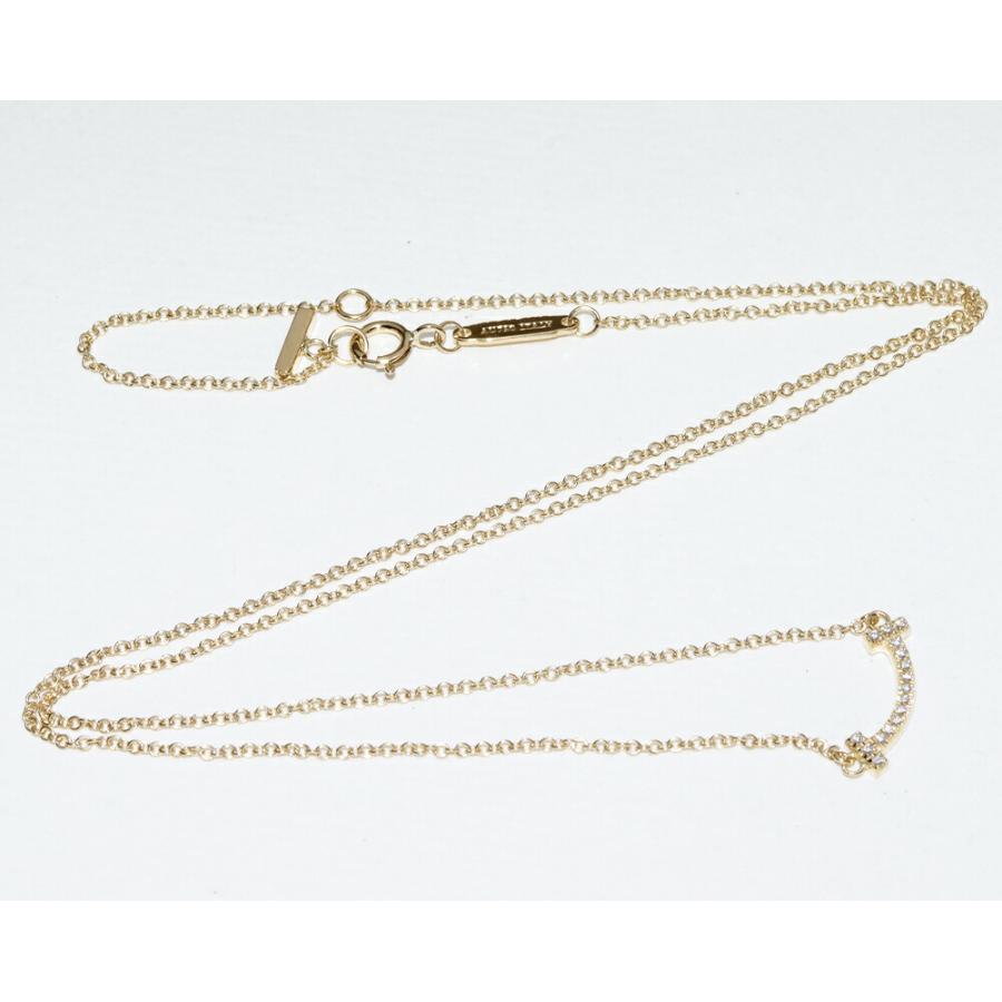 ティファニー ペンダントネックレス K18YG ダイヤ0.03ct Tスマイル 