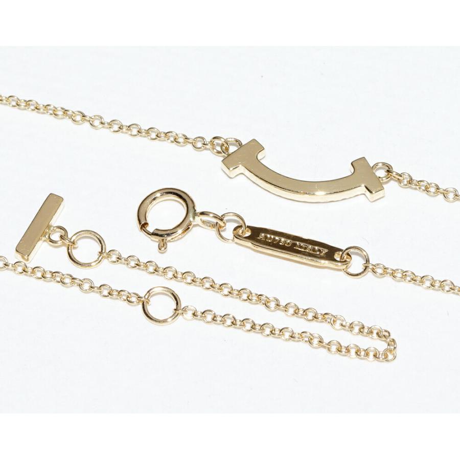 ティファニー K18YG ダイヤ0.03ct Tスマイル ペンダントネックレス