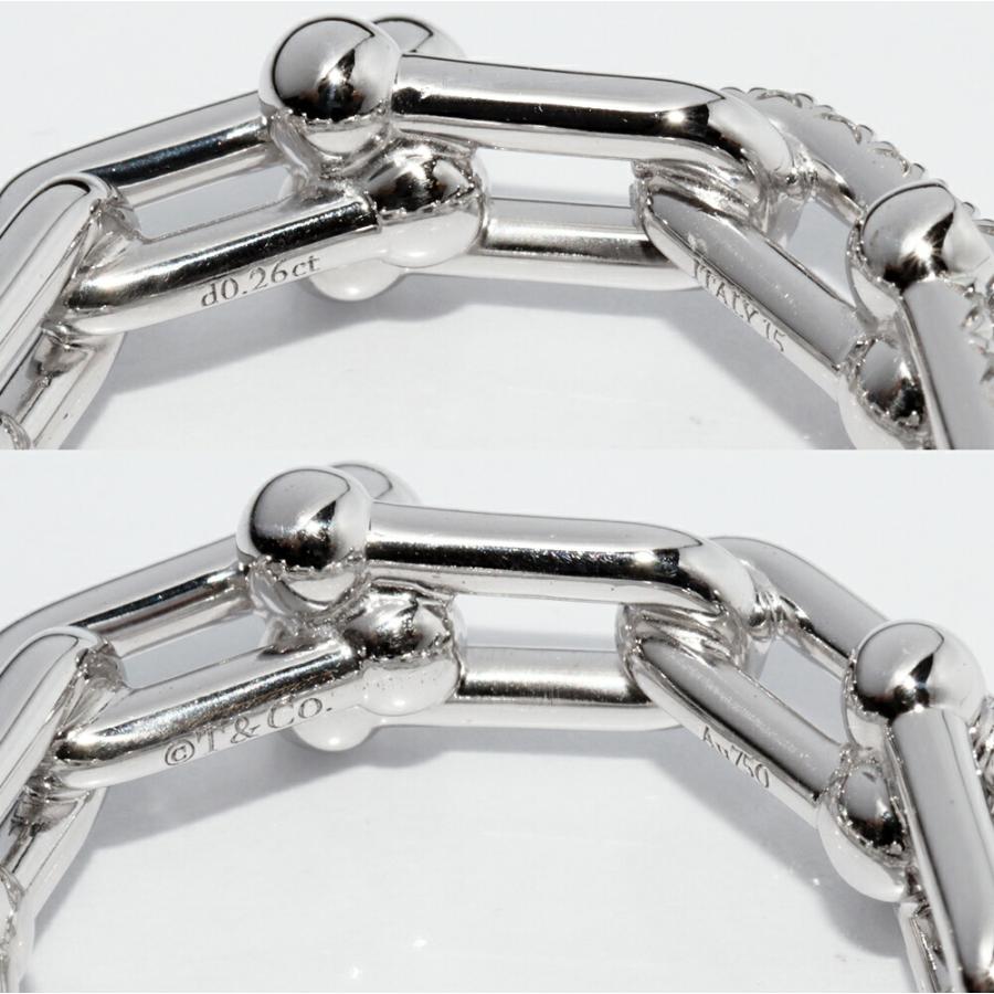 ティファニー 指輪 K18WG ダイヤ0.26ct ハードウェア スモールリンク