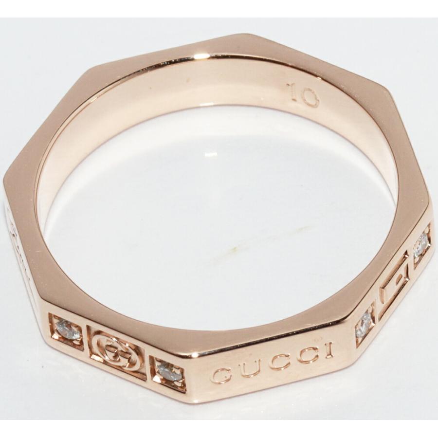 【大幅値下げ】GUCCI リング GUCCI（グッチ） K18PG ダイヤ8P オクタゴナルリング GUCCI8リング #10