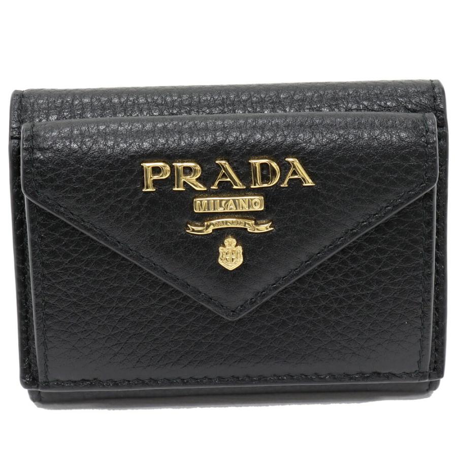 美品 PRADA プラダ 三つ折り財布 コンパクトウォレット 5 PRADA（プラダ） 三つ折り財布(小銭入れあり) ヴィッテログレイン