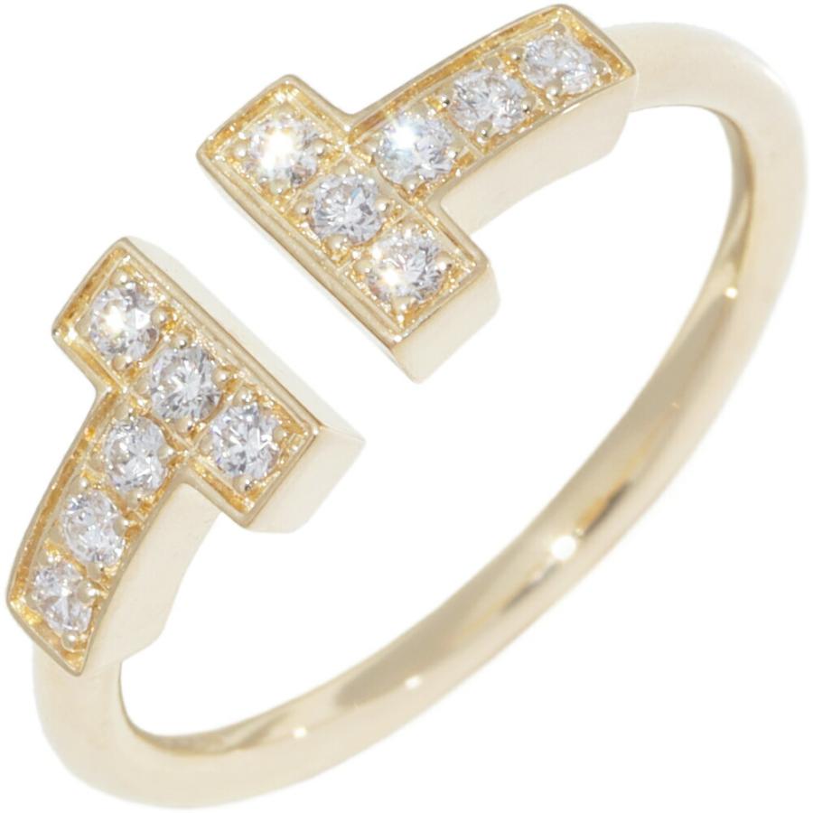 ティファニー 指輪 K18YG ダイヤ12P(0.13ct) Tワイヤー リング