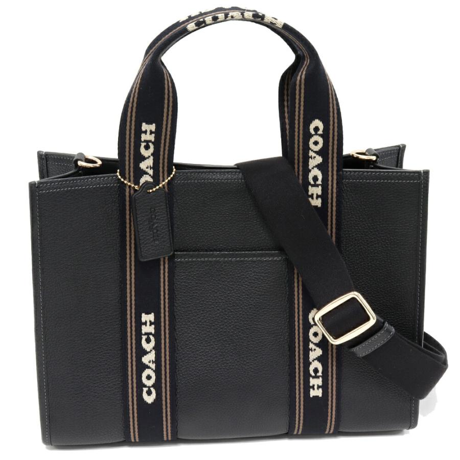 COACH（コーチ） スミス リファインドペブルレザーxキャンバス 黒 2WAY