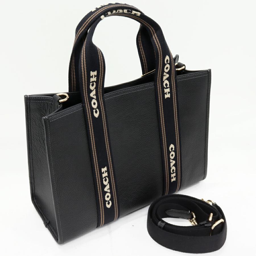 COACH（コーチ） スミス リファインドペブルレザーxキャンバス 黒 2WAY