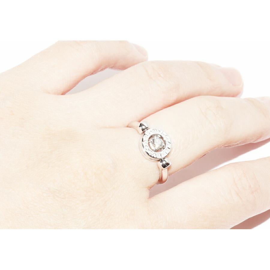 新品同樣 BVLGARI ブルガリ リング指輪 1Pダイヤ リング 58 BVLGARI（ブルガリ） 指輪 K18WG ダイヤ1P ブルガリブルガリ フリップ