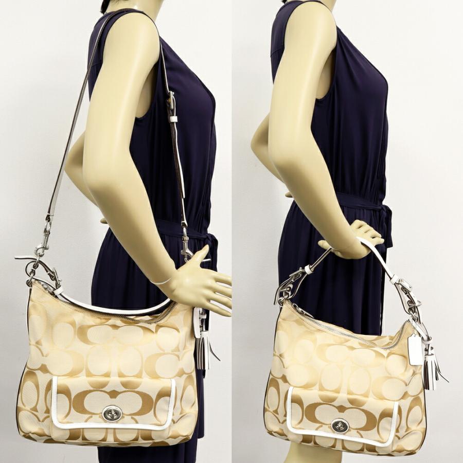 COACH（コーチ） シグネチャー キャンバスxカーフ ベージュx白 2WAY 