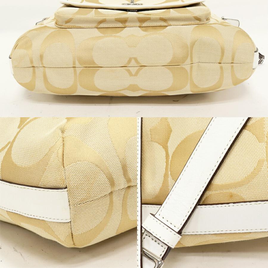 COACH（コーチ） シグネチャー キャンバスxカーフ ベージュx白 2WAY 