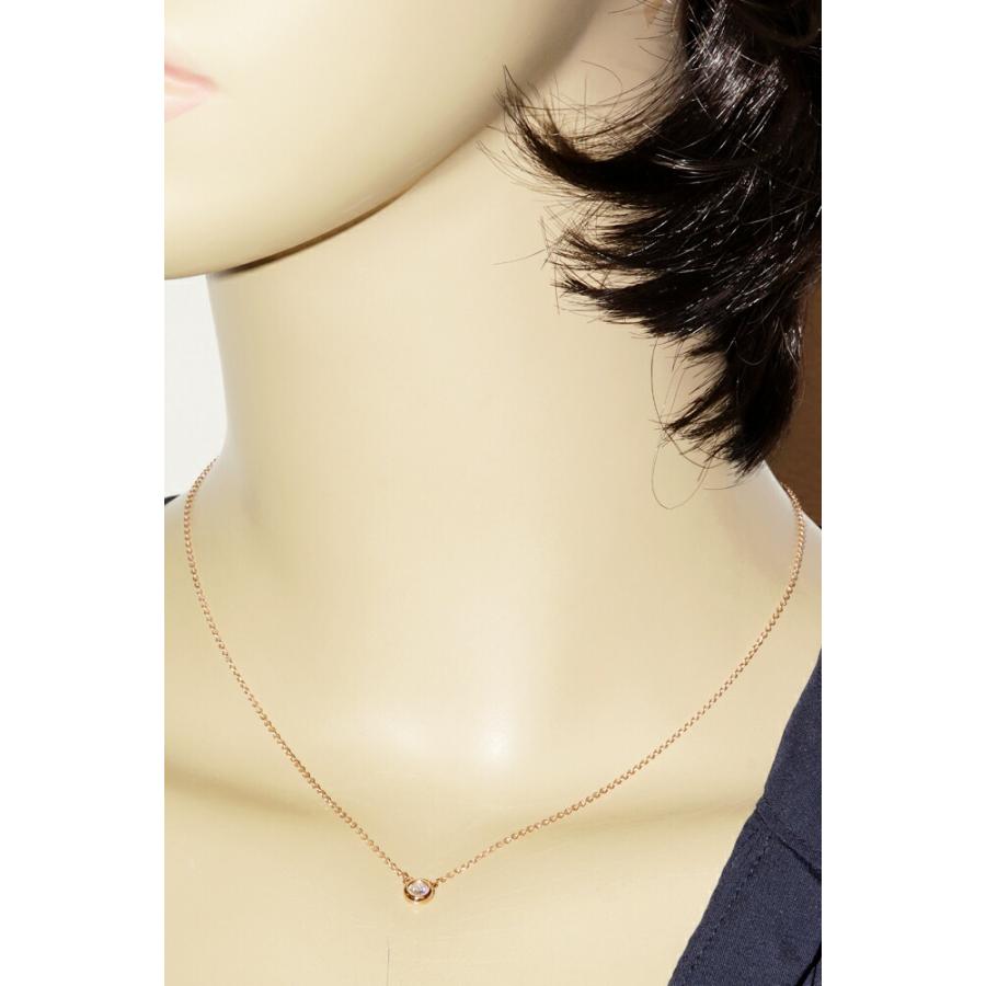 ティファニー ペンダントネックレス K18PG ダイヤ0.14ct エルサ 