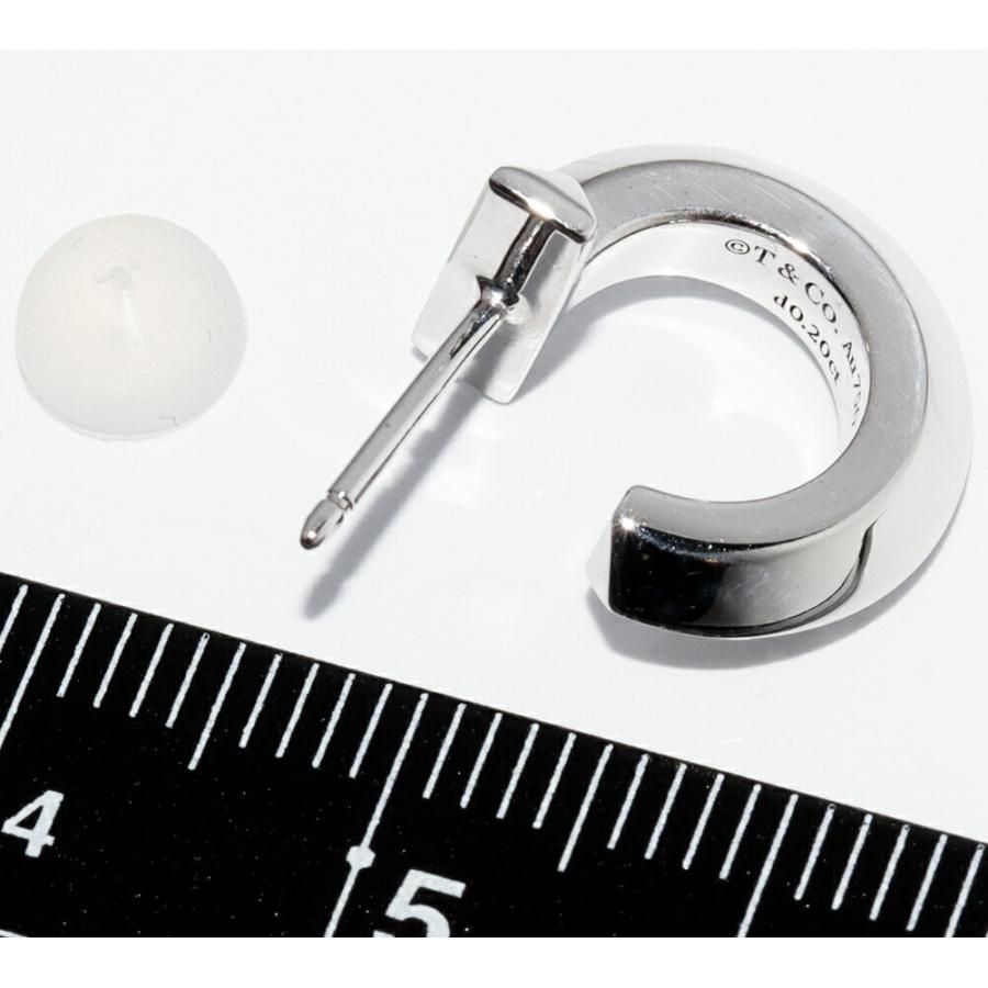 ティファニー ピアス K18WG ダイヤ0.20ct Tワン フープピアス 片方のみ