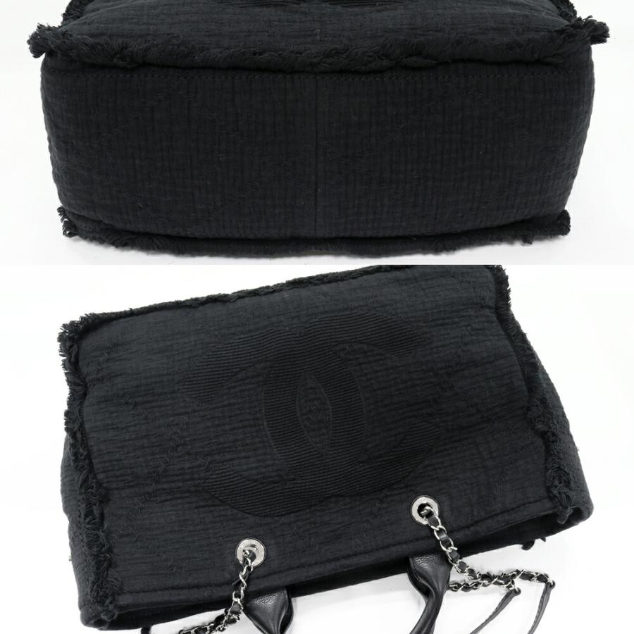 CHANEL（シャネル） ドーヴィルライン ココマーク コットンxカーフ 黒