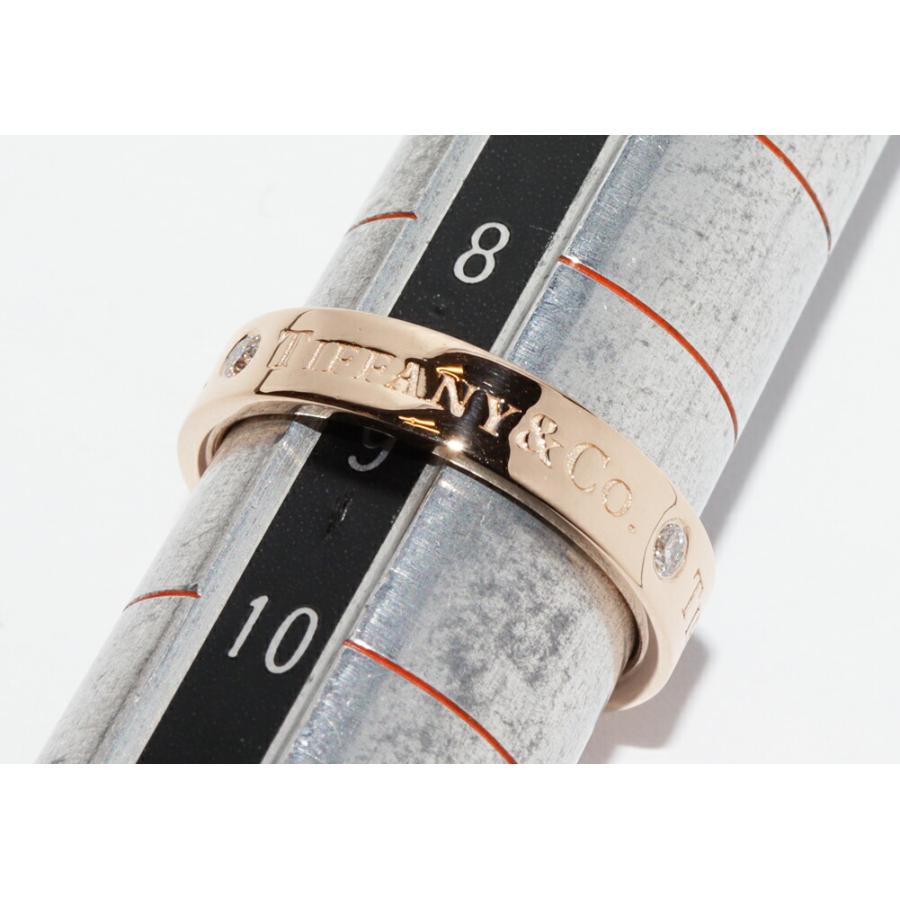tiffany ダイヤ3P　バンドリング　ピンクゴールド7号 ティファニー 指輪 K18PG ダイヤ3P T&CO. フラットバンドリング 幅4