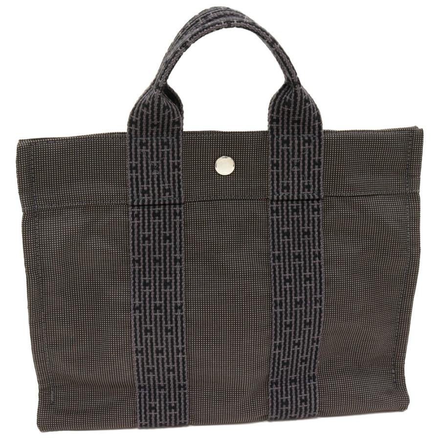 ●〖本物／廃盤品〗エルメスエールライン（Herline）トートバッグ& ポーチ HERMES（エルメス） エールライン トート PM キャンバス グレー トート