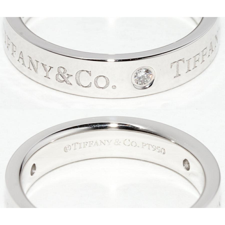 ティファニー Pt950 ダイヤ3P T&CO.バンドリング フラットバンドリング