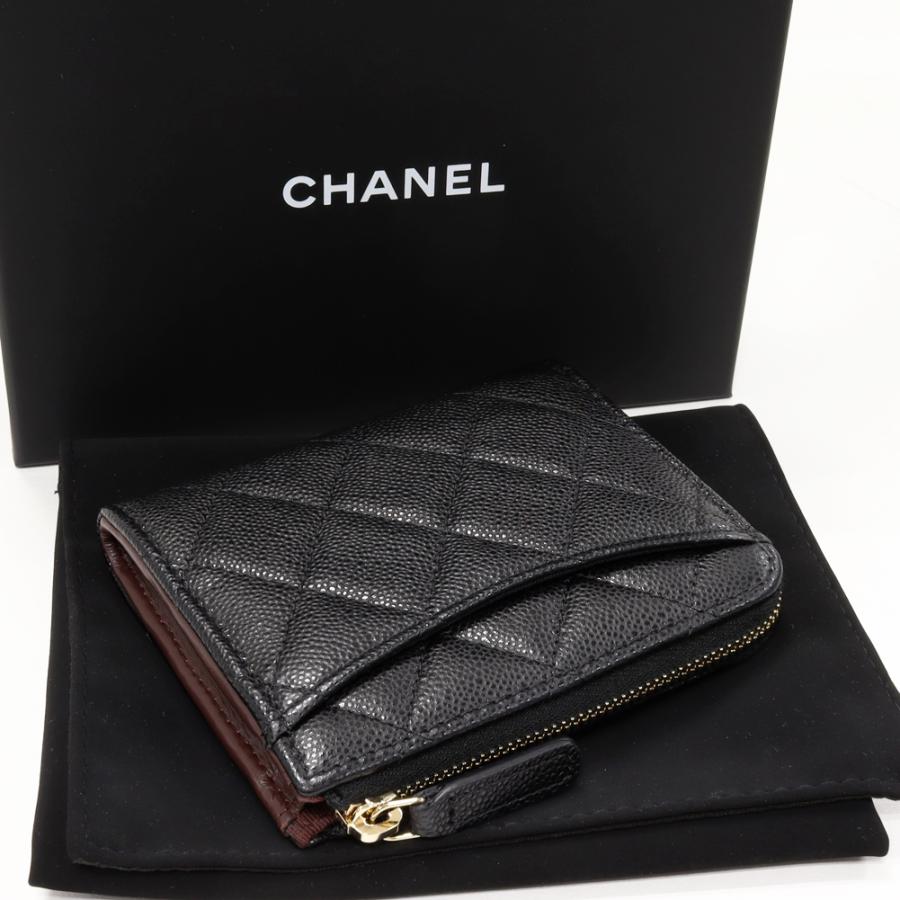 CHANEL（シャネル） マトラッセ キャビアスキン 黒xボルドー ゴールド