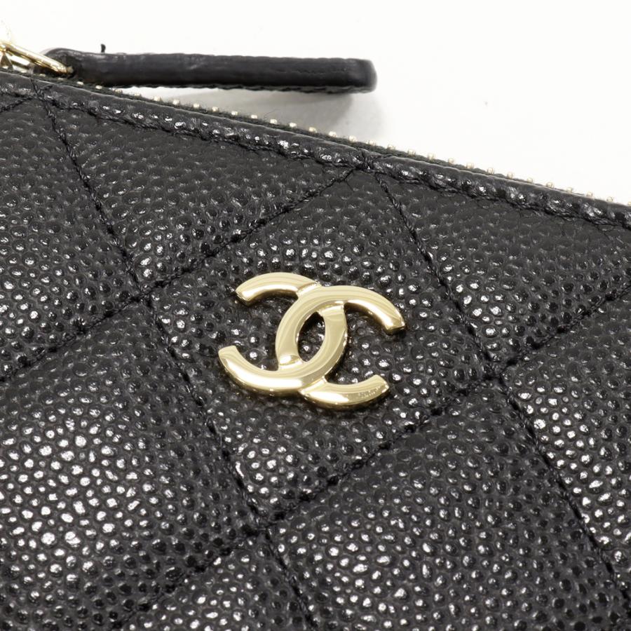 CHANEL キャビアスキン ケース ブラック ゴールド CHANEL（シャネル） マトラッセ キャビアスキン 黒xボルドー ゴールド