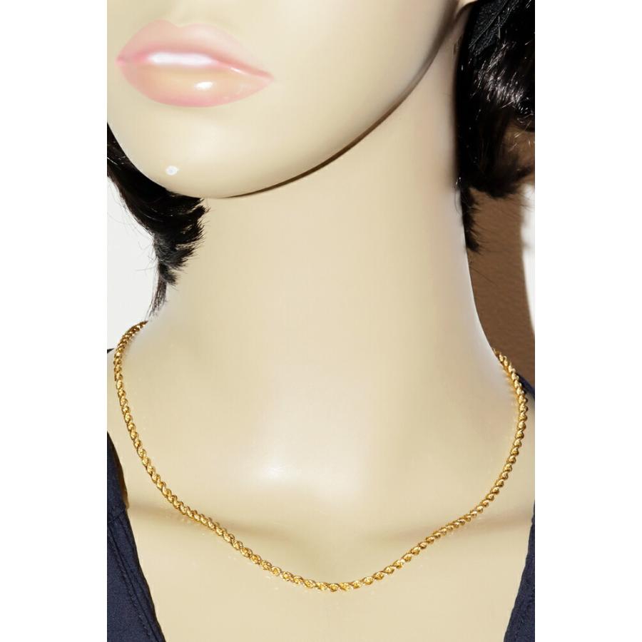 ネックレスチェーン K18YG K18WG カットロープ チェーンネックレス