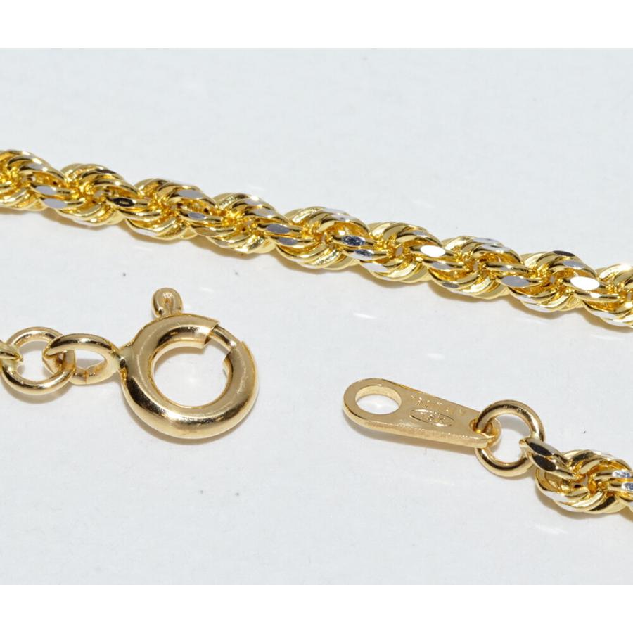 ネックレスチェーン K18YG K18WG カットロープ チェーンネックレスの画像