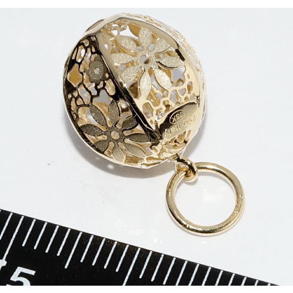 ペンダントトップ K18YG ボール 花 透かし : たかみ質店 Yahoo!店