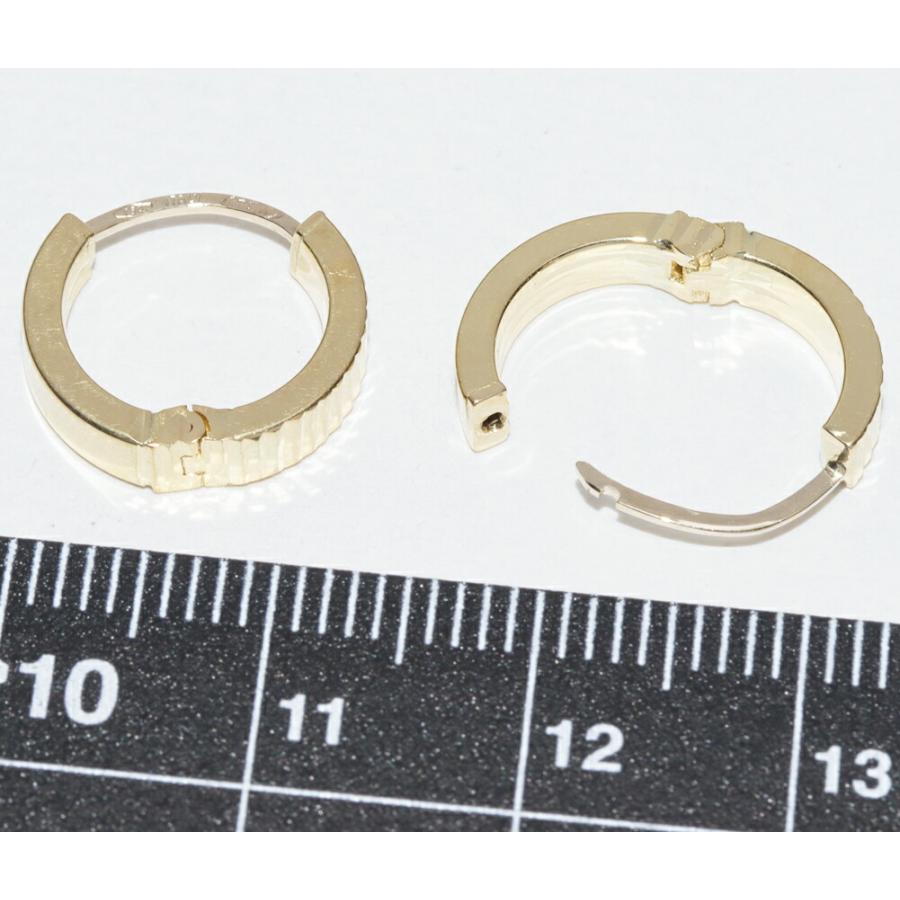 K18中折れ式フープピアス(11mmラウンド)(18金 18k ゴールド製) ピアス