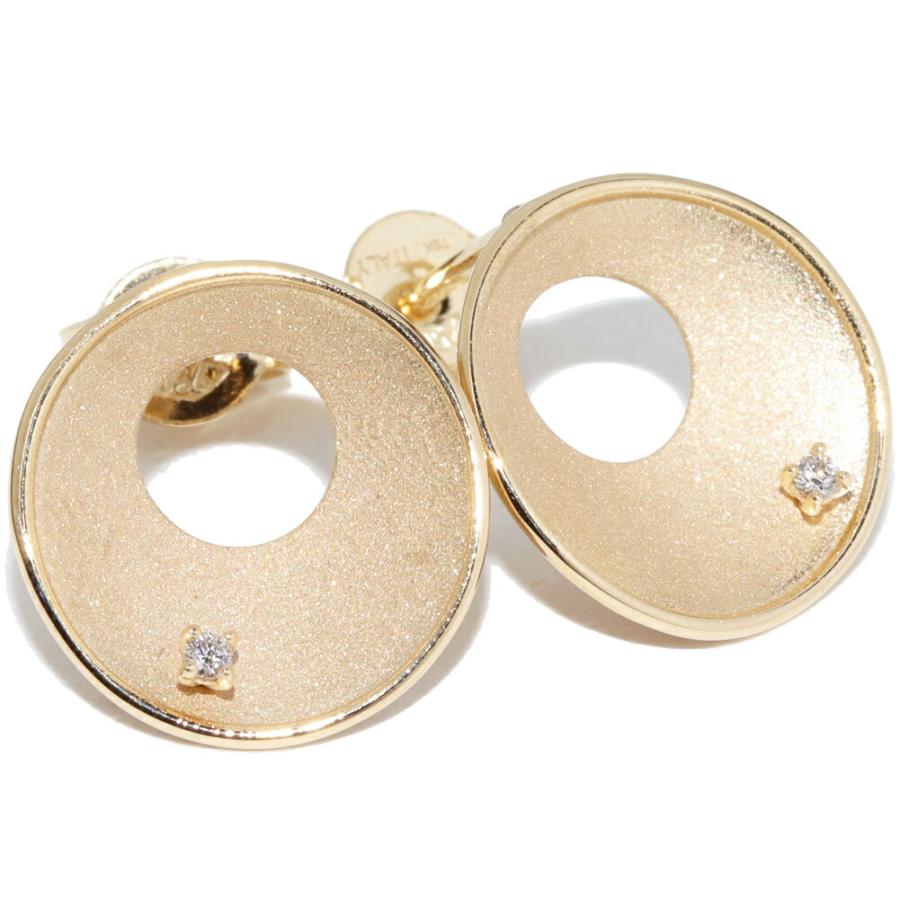 ピアス K18YG ダイヤ2P サークル : たかみ質店 Yahoo!店 - 通販