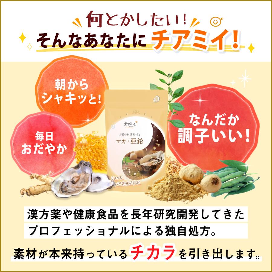 LINE登録で300円OFFクーポン】チアミイ マカ ＋ 亜鉛 アルギニン