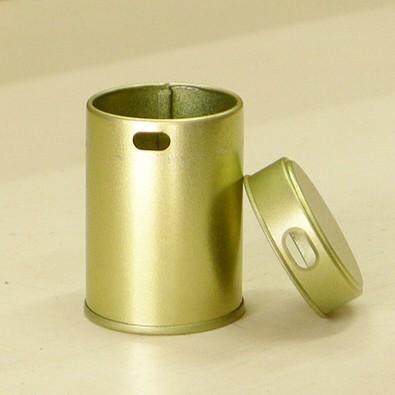 七味缶 φ39.5×H53 金サテン (250缶) : 39-53gs250 : 容器のたかむら  