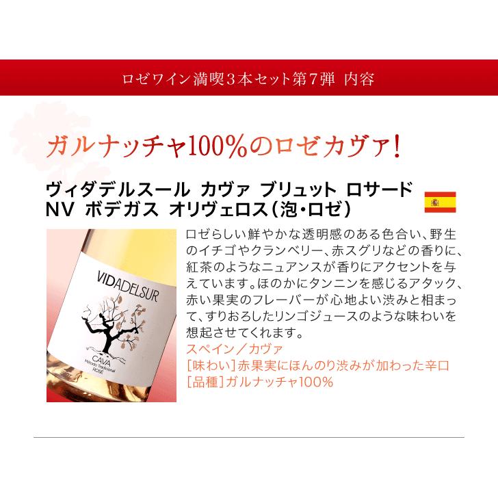 20％OFF 第7弾 ハッピーオーラ全開！ ロゼワイン満喫 3本セット (泡ロゼ1 ロゼ2) (送料別・追加9本同梱可) 飲み比べ ギフト 特別企画｜takamura｜04