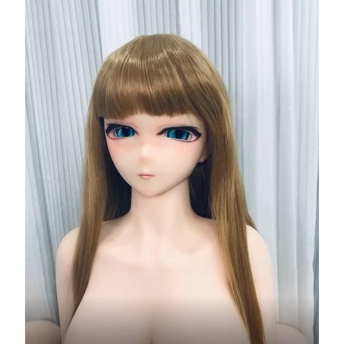 ソフトTPE ヘッド リアルドールマネキンヘッド ウィッグ付 M16 140