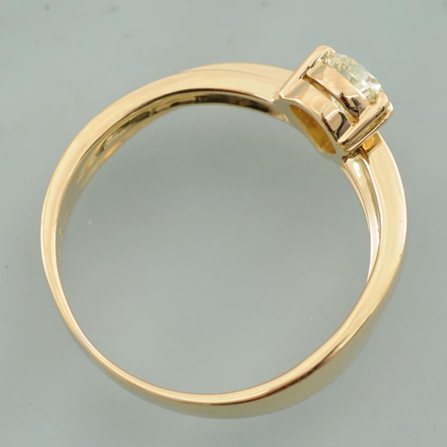 【A36】 K18 イエローゴールド 天然 ティアドロップ ダイヤモンド 0.594ct SI-2 リング 指輪 中古品仕上済 ソーティングラベル 15号の画像