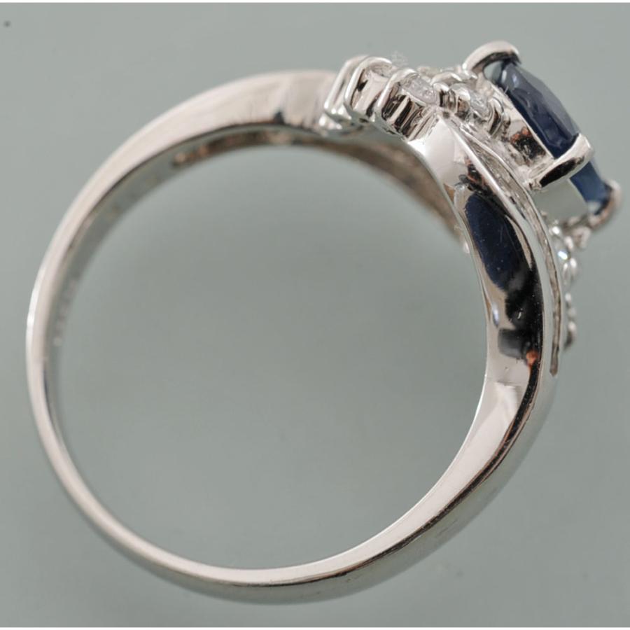 【A68】  Pt900 プラチナ900 天然ブルーサファイア 1.50ct メレダイヤ テーパーダイヤ 0.55ct リング 指輪 中古品仕上済 13号の画像
