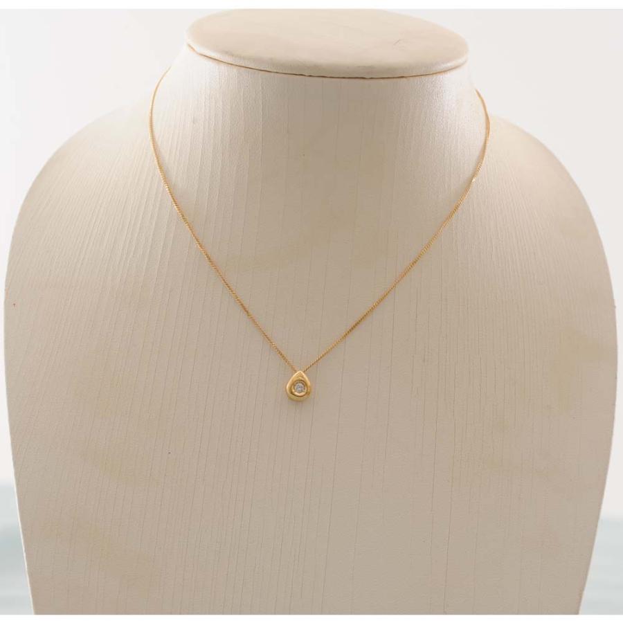 【A86】　K18　イエローゴールド　ダイヤモンド　0.14ct　ペンダントネックレス　中古品の画像
