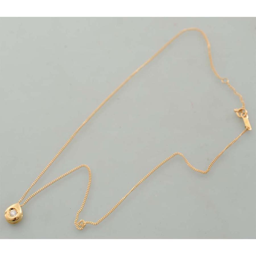【A86】　K18　イエローゴールド　ダイヤモンド　0.14ct　ペンダントネックレス　中古品の画像
