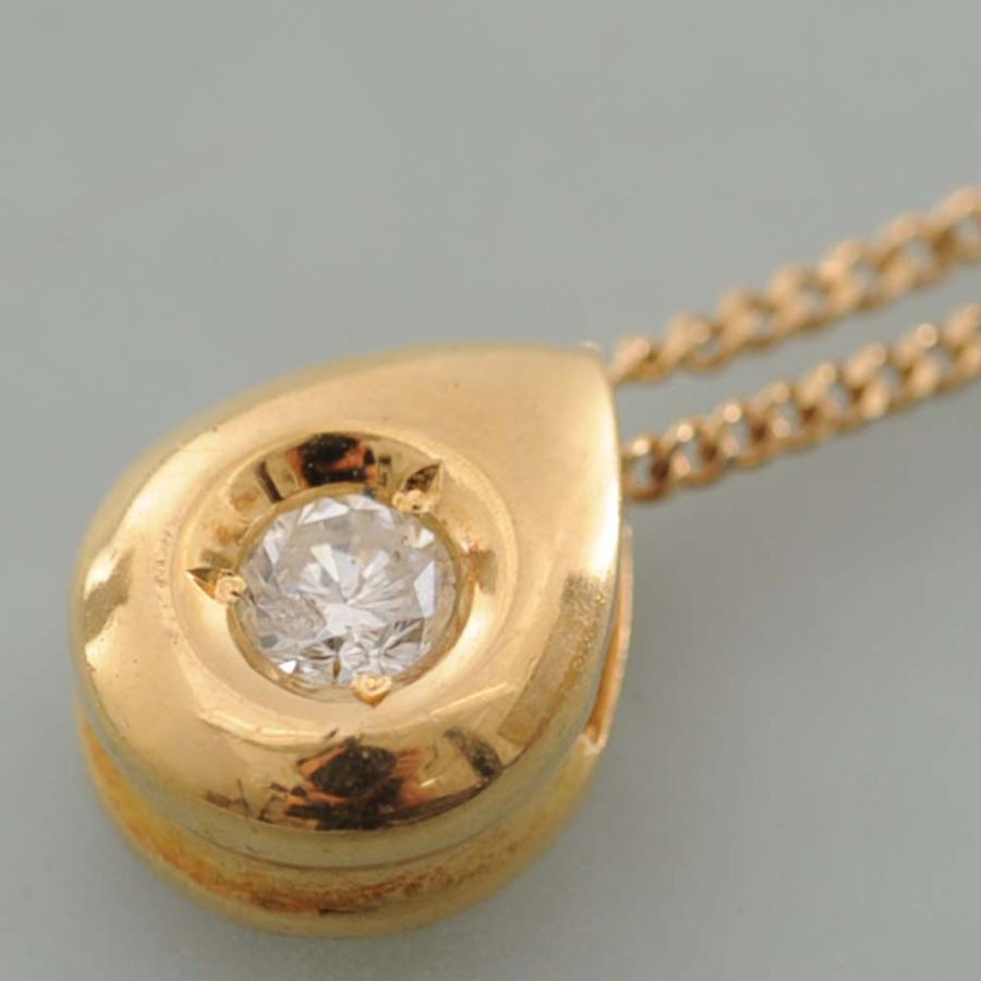 【A86】　K18　イエローゴールド　ダイヤモンド　0.14ct　ペンダントネックレス　中古品の画像