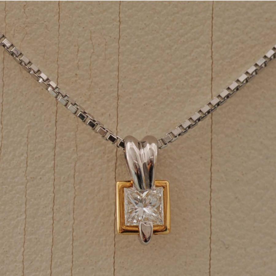 B50】 Pt850 K18 プラチナ イエローゴールド ダイヤモンド プリンセス  