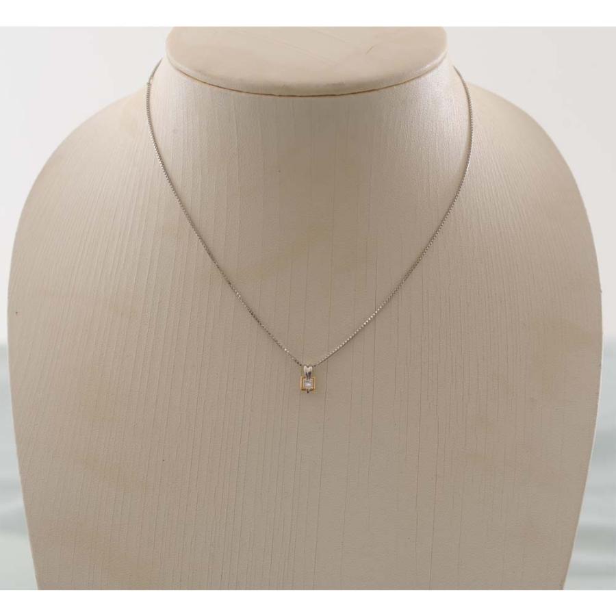 B50】 Pt850 K18 プラチナ イエローゴールド ダイヤモンド プリンセス  