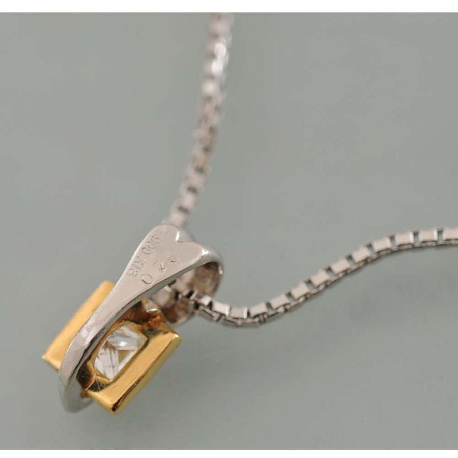 B50】 Pt850 K18 プラチナ イエローゴールド ダイヤモンド プリンセス  