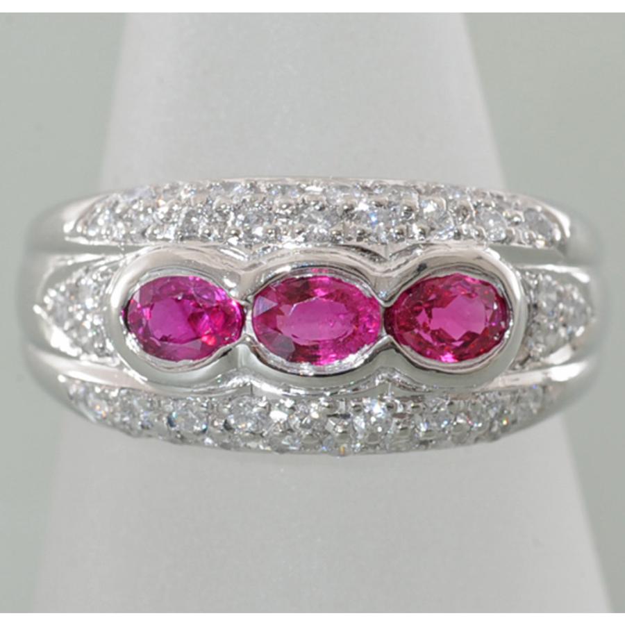 B65】 Pt900 プラチナ ルビー 0.84ct ダイヤモンド 0.33ct デザイン 