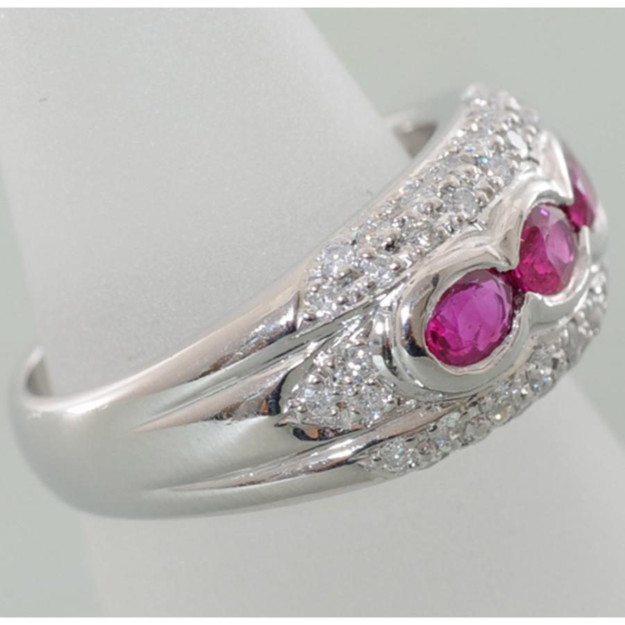 B65】 Pt900 プラチナ ルビー 0.84ct ダイヤモンド 0.33ct デザイン 