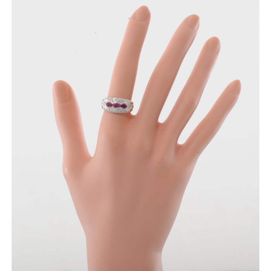 B65】 Pt900 プラチナ ルビー 0.84ct ダイヤモンド 0.33ct デザイン 