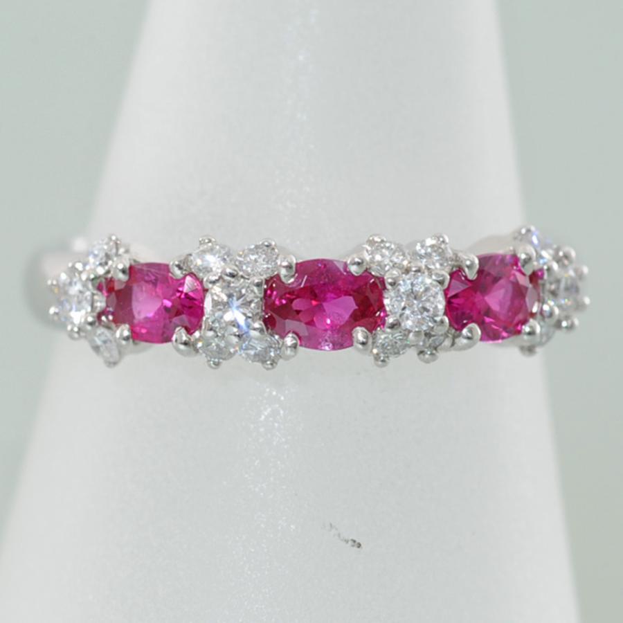 C15】 Pt900 プラチナ ルビー 0.51ct メレダイヤモンド 0.25ct