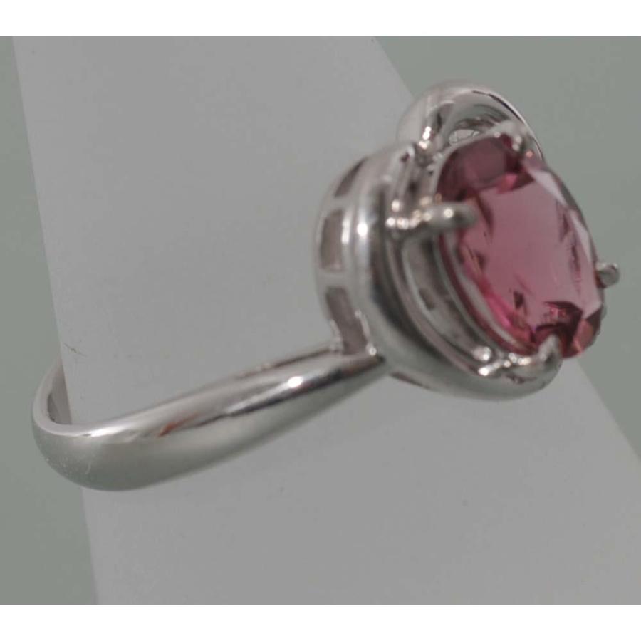 C54】 Pt900 プラチナ 天然ピンクトルマリン メレダイヤ デザイン  