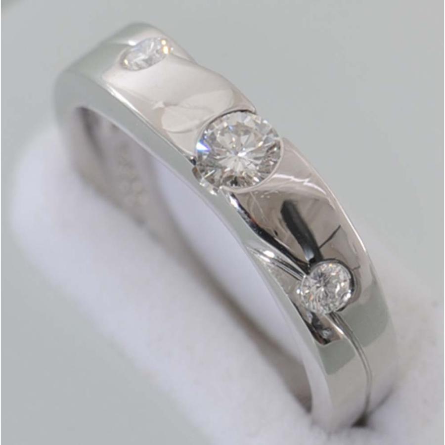 D97】 Pt900 プラチナ ダイヤモンド 0.2ct 0.1ct デザイン リング 指輪