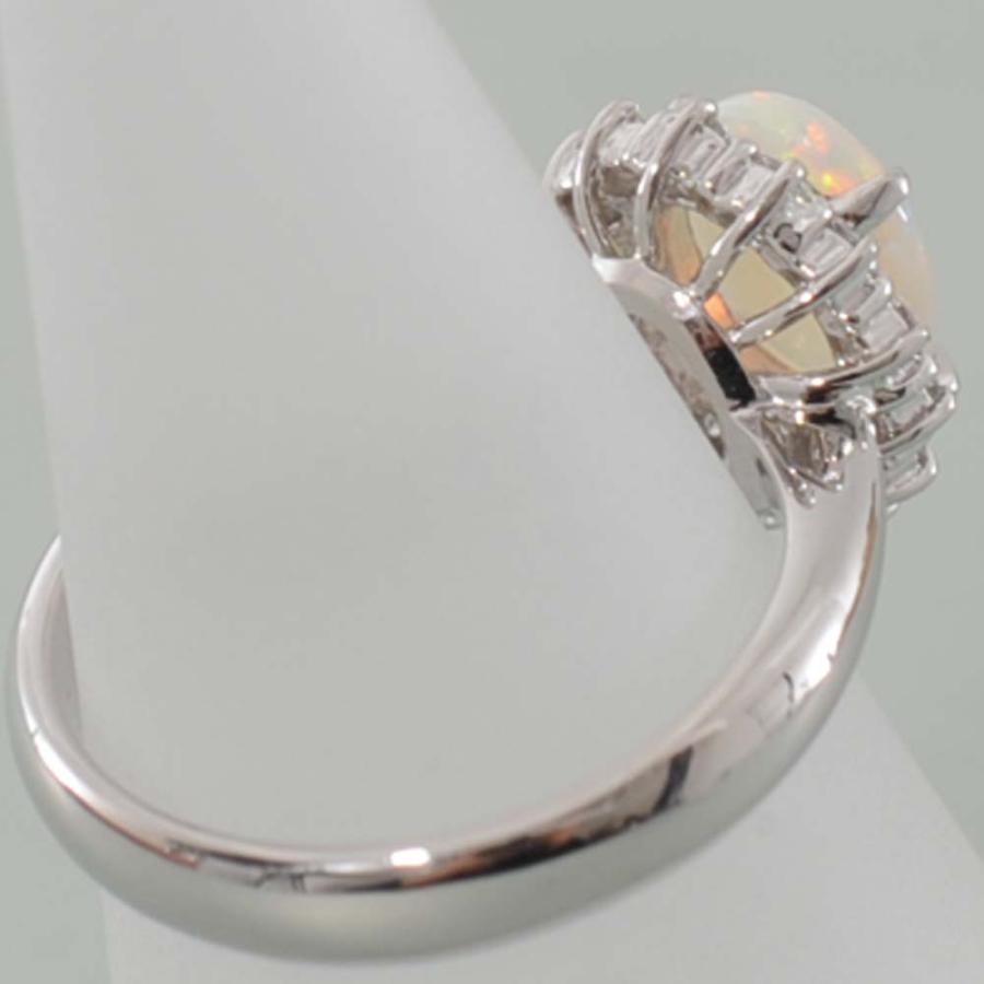 E86】 Pt900 プラチナ オパール 0.85ct メレダイヤモンド 0.35ct  
