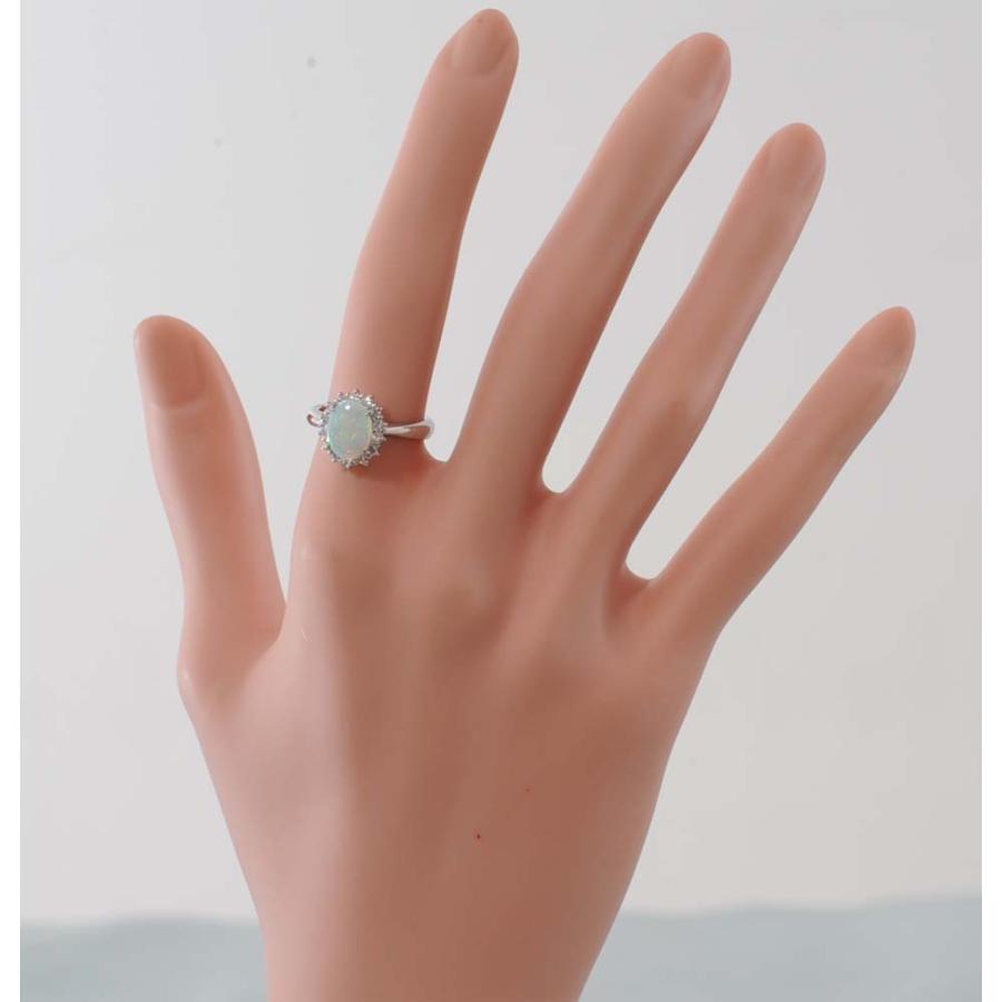 E86】 Pt900 プラチナ オパール 0.85ct メレダイヤモンド 0.35ct  