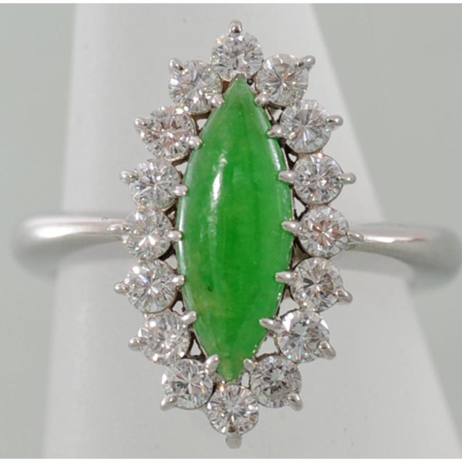 F11】 Pt900 プラチナ ひすい 翡翠 ダイヤモンド 0.91ct デザイン