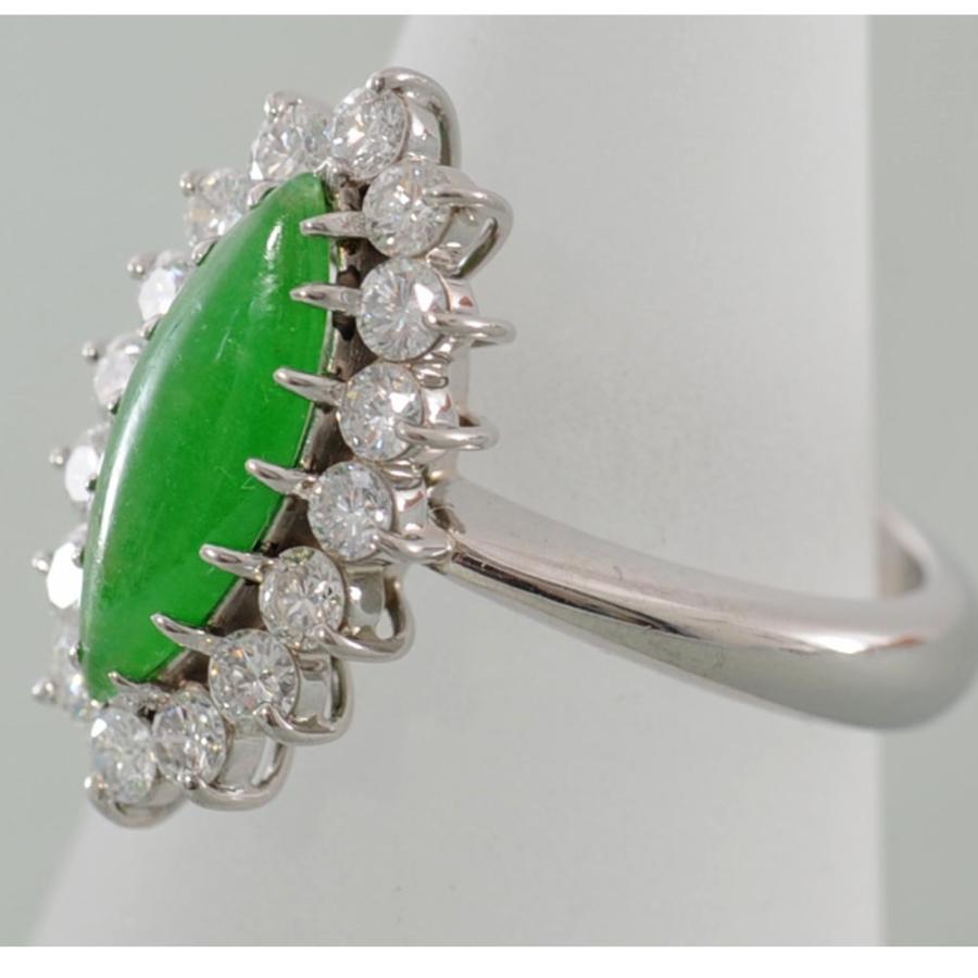 F11】 Pt900 プラチナ ひすい 翡翠 ダイヤモンド 0.91ct