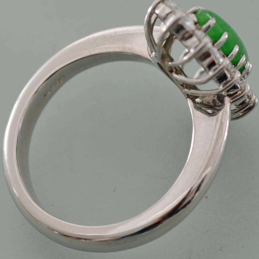 F11】 Pt900 プラチナ ひすい 翡翠 ダイヤモンド 0.91ct デザイン