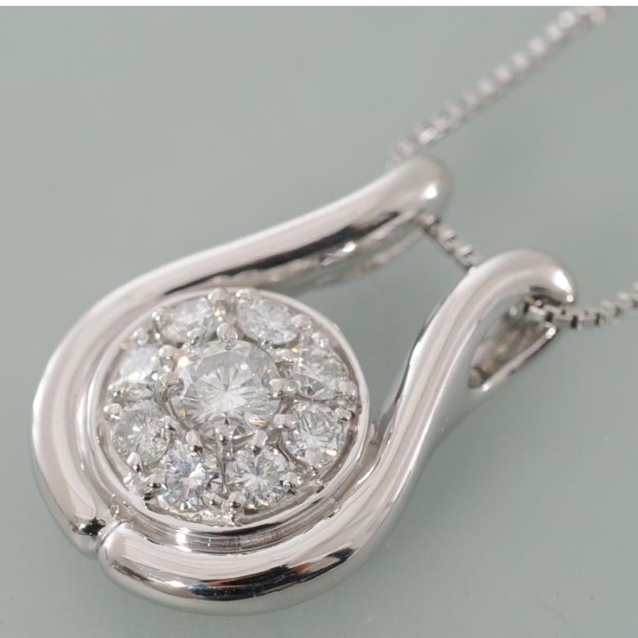 【F12】　Pt850/Pt900　プラチナ　ダイヤモンド 0.50ct デザイン　ペンダントネックレス　中古品仕上済み