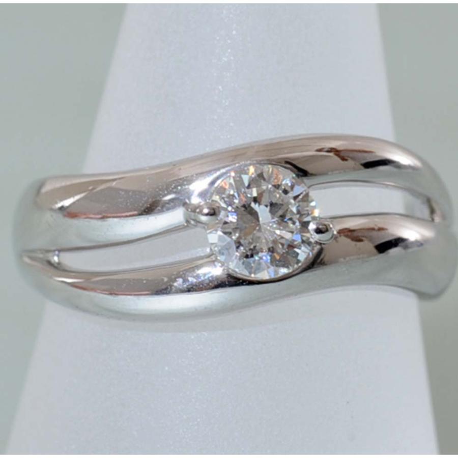 F41】 Pt900 プラチナ ダイヤモンド 0.513ct VS-1 デザイン リング 